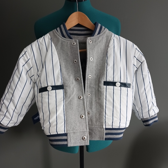 NWOT NYON YANKEES boys Lambskin Leather/ Wool Bomber Jacket Size XS - Picture 4 of 10